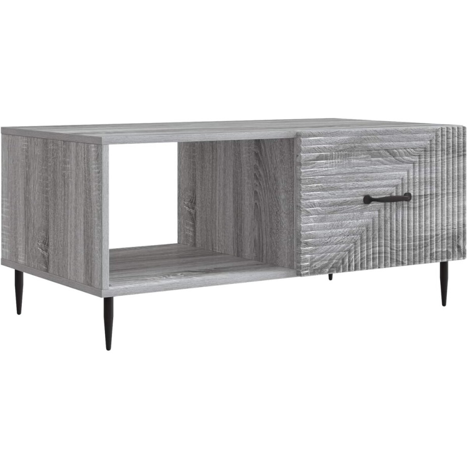 vidaXL - Salontafel - Grijs - sonoma - 90 - x - 50 - x - 40 - cm - Bewerkt - hout afbeelding 1