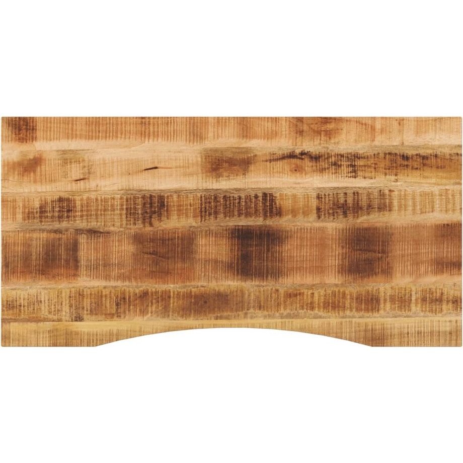 vidaXL - Bureaublad - met - ronding - 140x60x2,5 - cm - massief - ruw - mangohout vidaXL - Bureaublad - met - ronding - 140x60x2,5 - cm - massief - ruw - mangohout afbeelding 1