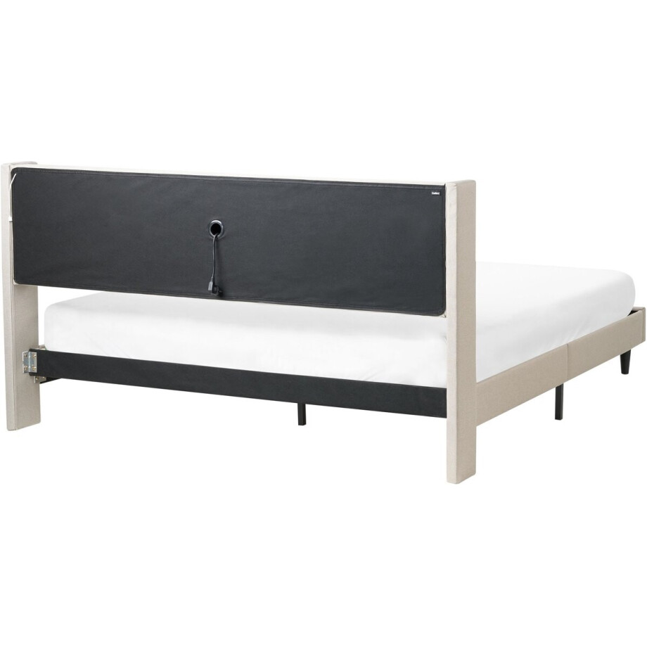 BEAULIEU - Bed met opbergruimte - Beige - 180 x 200 cm - Polyester BEAULIEU - Bed met opbergruimte - Beige - 180 x 200 cm - Polyester afbeelding 1
