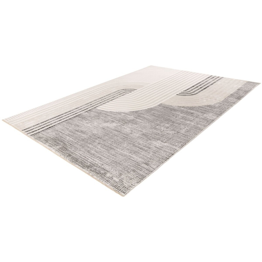 Lalee Vista Vloerkleed - Laagpolig - Modern en Vintage - Zilver - Hoogwaardige Kwaliteit - Ondersteunt Vloerverwarming afbeelding 1