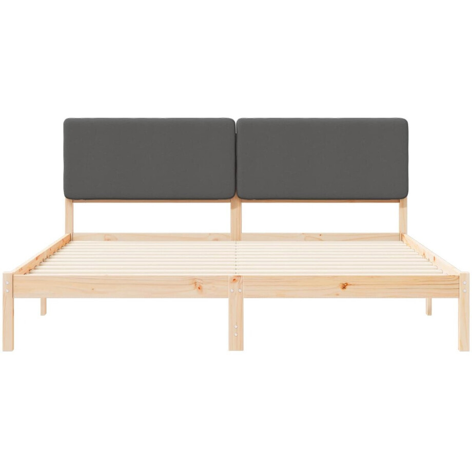 vidaXL - Bedframe - met - Gevoerde - Hoofdbord - Donkergrijs - 200 - x - 200 - cm afbeelding 1