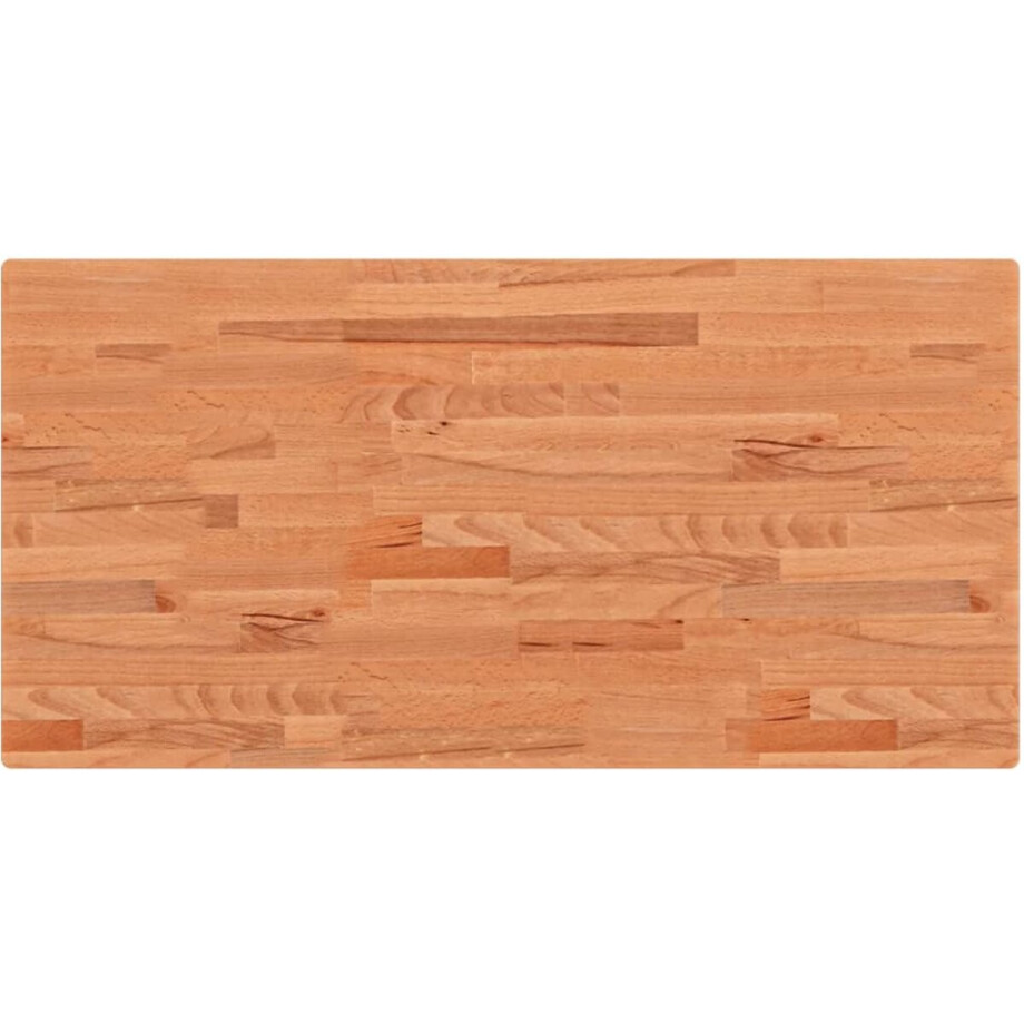 vidaXL - Tafelblad - rechthoekig - 100x50x4 - cm - massief - beukenhout afbeelding 1