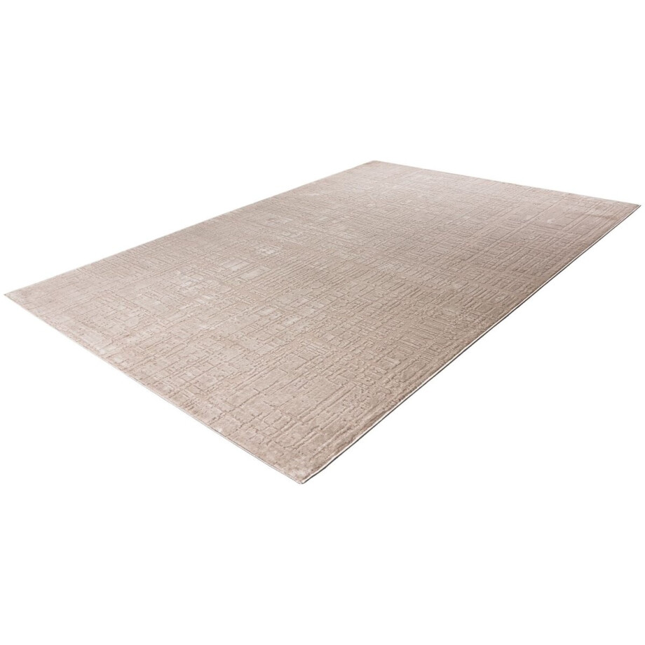 Lalee Vloerkleed - 3D Blokjes Stijl - Laagpolig - Beige - Modern en Minimalistisch - Comfortabel en Onderhoudsvriendelijk afbeelding 1