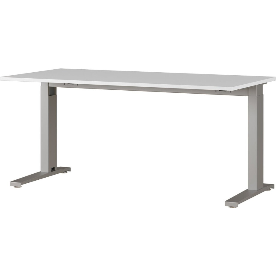 Bureau Osmond 160cm mechanisch verstelbaar - lichtgrijs/zilver - Germania - Bureautafels - Grijs - MDF; Staal afbeelding 1