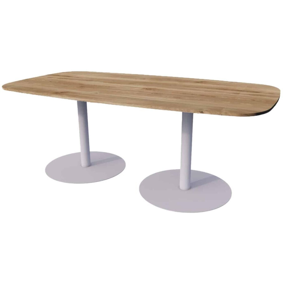 Linesto Vergadertafels Deens Ovaal 200cm breed 100 cm diep Framekleur Wit Bladkleur Logan Eiken Linesto Vergadertafels Deens Ovaal 200cm breed 100 cm diep Framekleur Wit Bladkleur Logan Eiken afbeelding 1