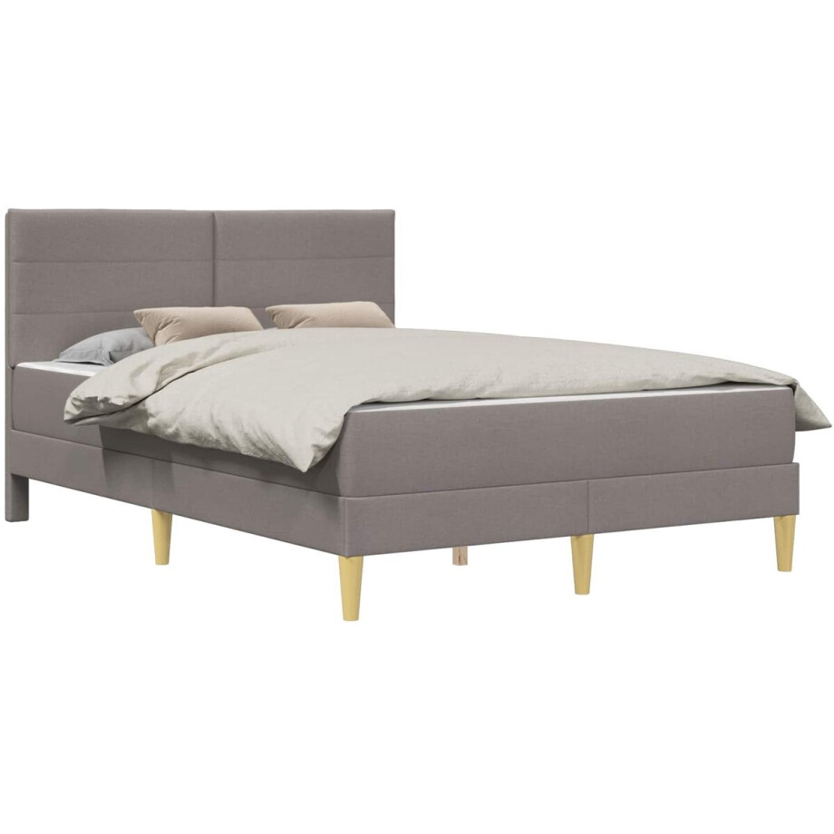 vidaXL - Bedframe - Taupe - 120 - x - 200 - cm - Polyester afbeelding 1