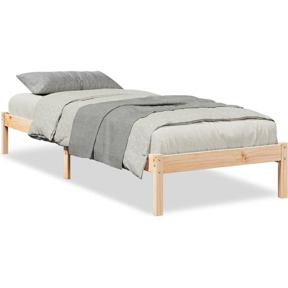 vidaXL - Bedframe - extra - lang - zonder - matras - massief - grenenhout - 90x210 - cm vidaXL - Bedframe - extra - lang - zonder - matras - massief - grenenhout - 90x210 - cm afbeelding 1