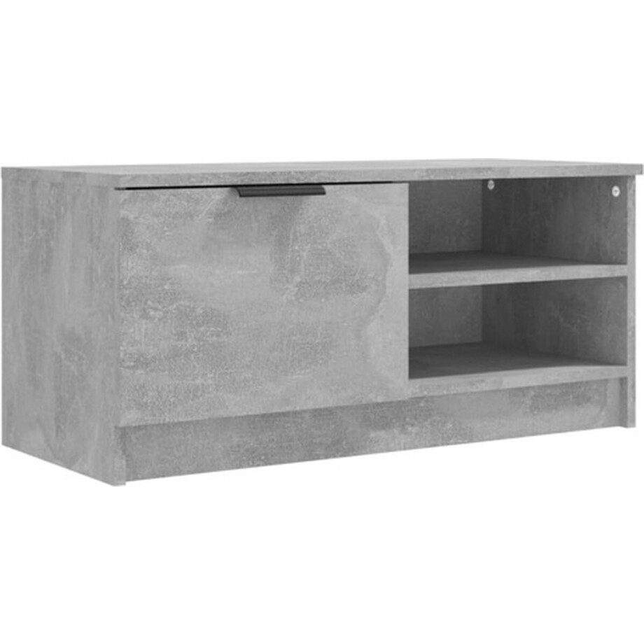 vidaXL - Tv-meubel - 80x35x36,5 - cm - bewerkt - hout - betongrijs afbeelding 1
