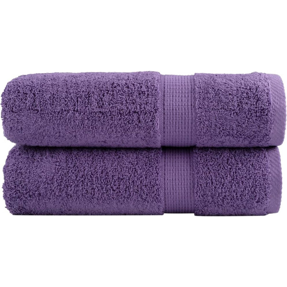 vidaXL - Badhanddoeken - SOLUND - 2 - st - 600 - g/m² - 70x140 - cm - paars afbeelding 1