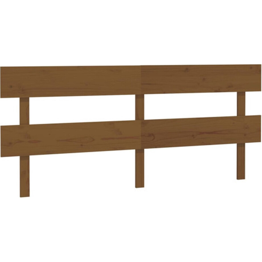 vidaXL - Hoofdbord - 204x3x81 - cm - massief - grenenhout - honingbruin afbeelding 1