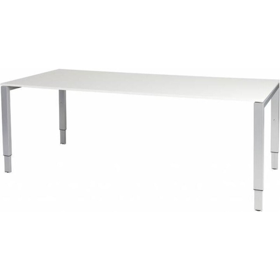 Verstelbaar Bureau - Domino 200x90 wit - alu frame afbeelding 1