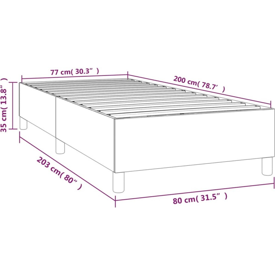 vidaXL - Boxspring - bed - kunstleer - crèmekleurig - 80x200 - cm vidaXL - Boxspring - bed - kunstleer - crèmekleurig - 80x200 - cm afbeelding 1
