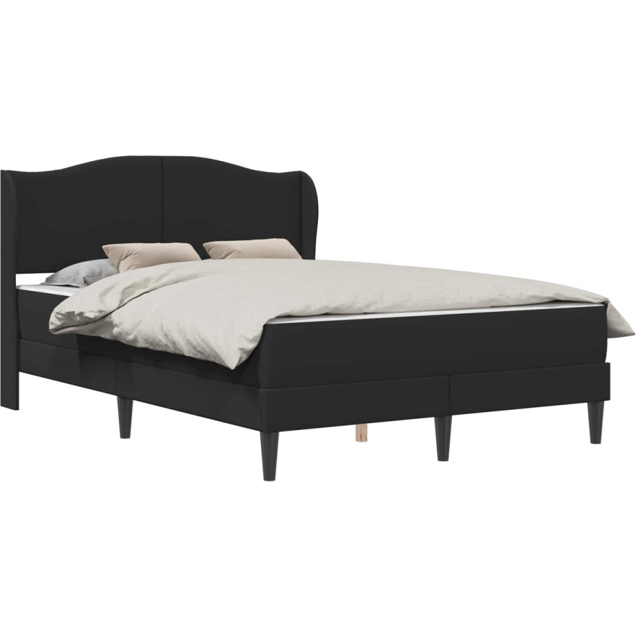 vidaXL - Bedframe - met - hoofdeinde - Zwart - 120 - x - 190 - cm - Kunstleer afbeelding 1
