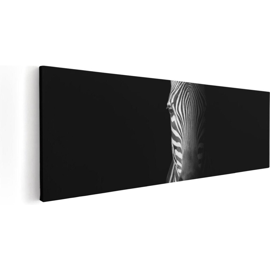 Artaza Canvas Schilderij Halve Zebra - Zwart Wit - 120x40 cm - Groot - Wanddecoratie Woonkamer - Schilderijen - Muurdecoratie Artaza Canvas Schilderij Halve Zebra - Zwart Wit - 120x40 cm - Groot - Wanddecoratie Woonkamer - Schilderijen - Muurdecoratie afbeelding 1