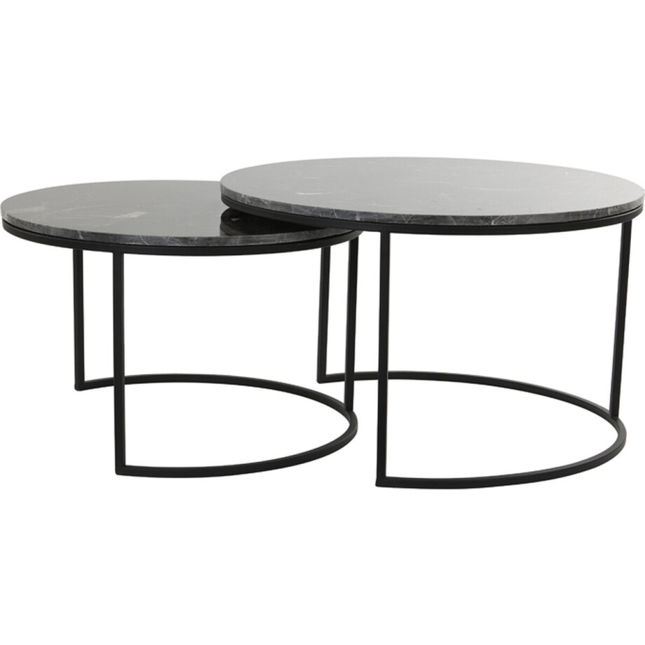 Light & Living - Salontafel ALFIO - Ø75x45.5cm - Bruin - Set van 2 Light & Living - Salontafel ALFIO - Ø75x45.5cm - Bruin - Set van 2 afbeelding 1