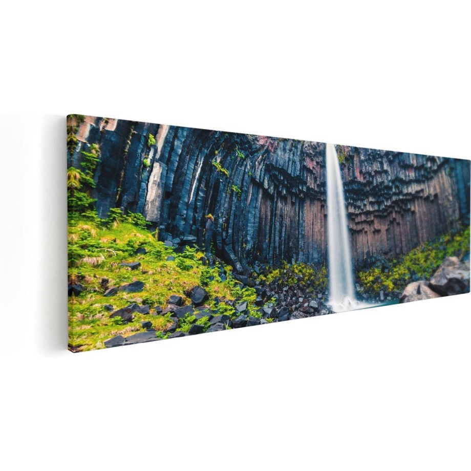 Artaza Canvas Schilderij Waterval In IJsland  - 60x20 - Foto Op Canvas - Canvas Print afbeelding 1