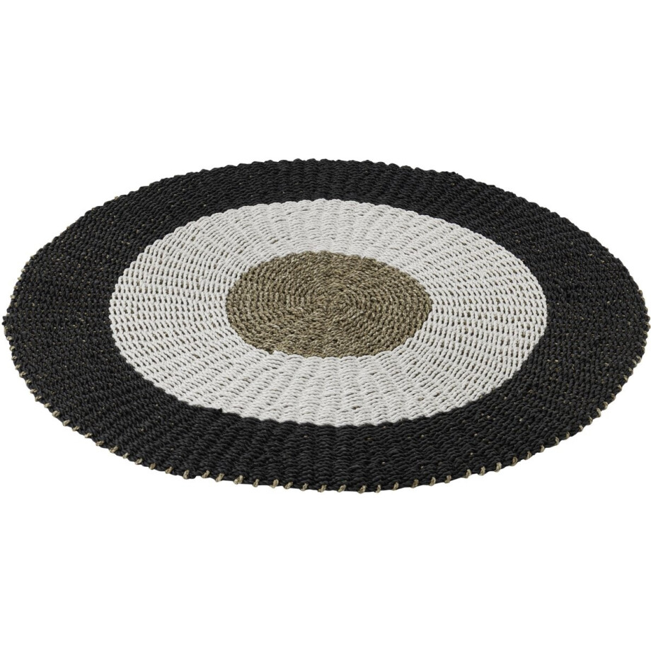 J-Line vloerkleed - kunststof - wit/zwart - small afbeelding 1