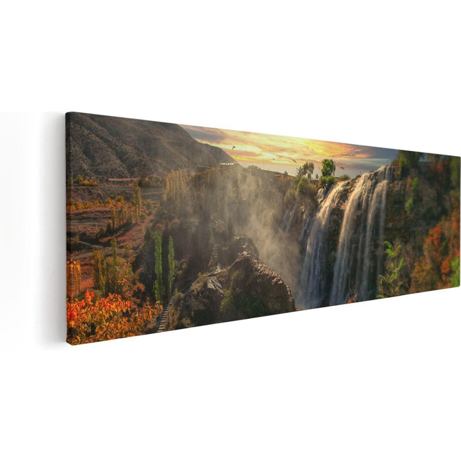 Artaza Canvas Schilderij Watervallen Vanaf De Kliffen - 60x20 - Foto Op Canvas - Canvas Print afbeelding 1