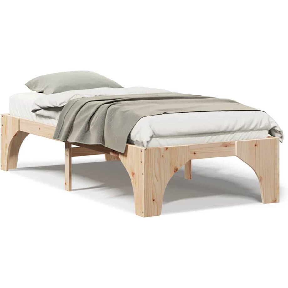 vidaXL - Bedframe - met - opslag - Bruin - 90 - x - 200 - cm - Massief - grenenhout vidaXL - Bedframe - met - opslag - Bruin - 90 - x - 200 - cm - Massief - grenenhout afbeelding 1