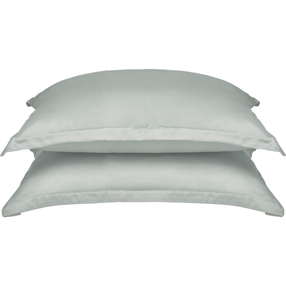 Coco & Cici - TENCEL - Sateen Kussensloop Grijs Groen - 1 kussensloop 60x70 afbeelding 1
