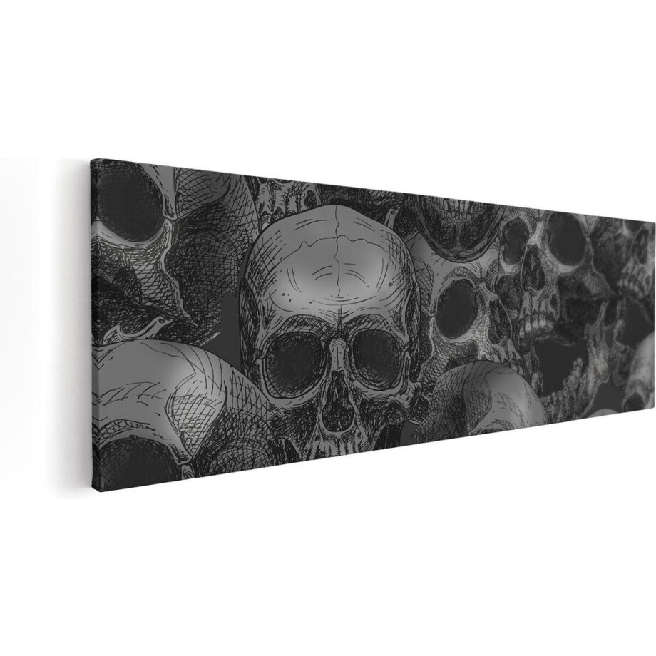 Artaza Canvas Schilderij Schedels - 120x40 cm - Groot - Wanddecoratie Skull Decoratie - Muurdecoratie Schedel - Kamer Accessoires Zwart Wit Artaza Canvas Schilderij Schedels - 120x40 cm - Groot - Wanddecoratie Skull Decoratie - Muurdecoratie Schedel - Kamer Accessoires Zwart Wit afbeelding 1
