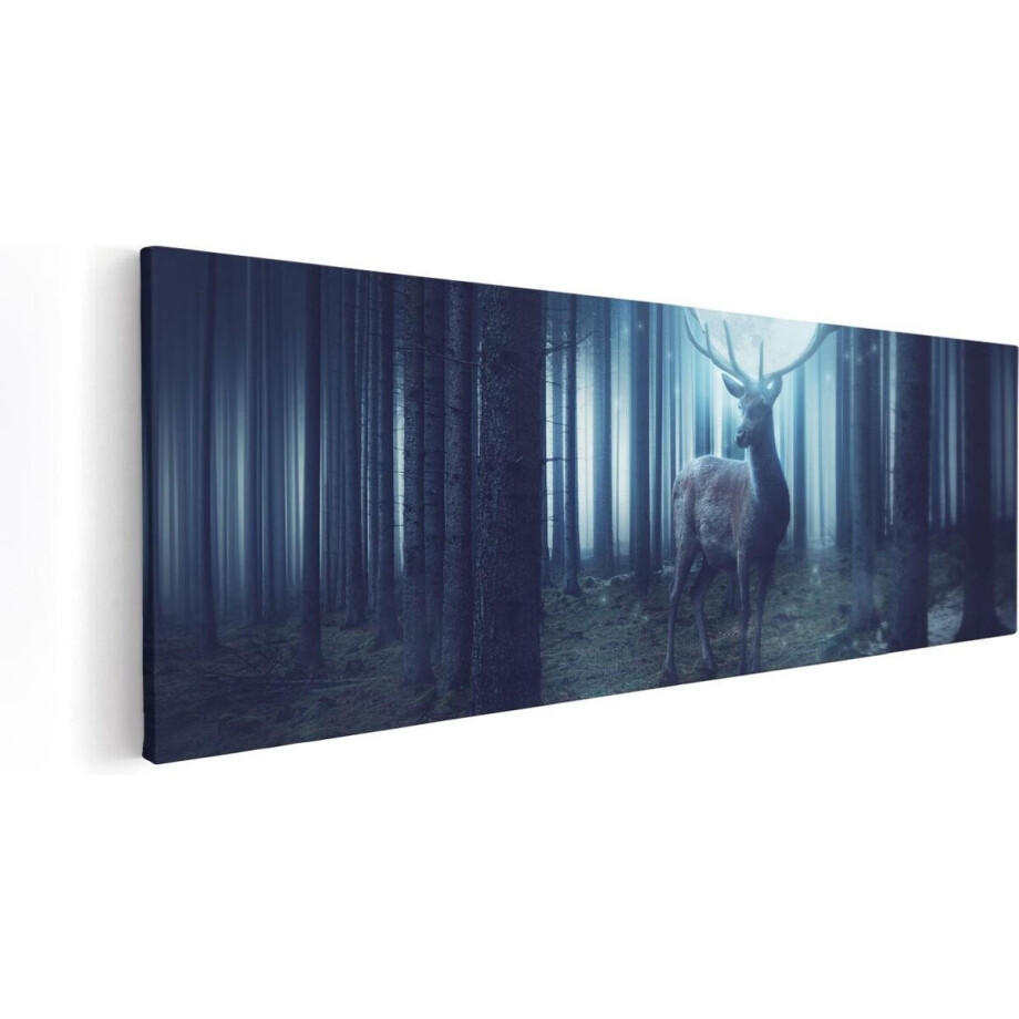 Artaza Canvas Schilderij Hert In Het Bos Tijdens Volle Maan - 60x20 - Foto Op Canvas - Canvas Print Artaza Canvas Schilderij Hert In Het Bos Tijdens Volle Maan - 60x20 - Foto Op Canvas - Canvas Print afbeelding 1