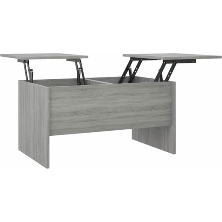 vidaXL - Salontafel - 80x50x42,5 - cm - bewerkt - hout - grijs - sonoma - eikenkleurig vidaXL - Salontafel - 80x50x42,5 - cm - bewerkt - hout - grijs - sonoma - eikenkleurig afbeelding 1