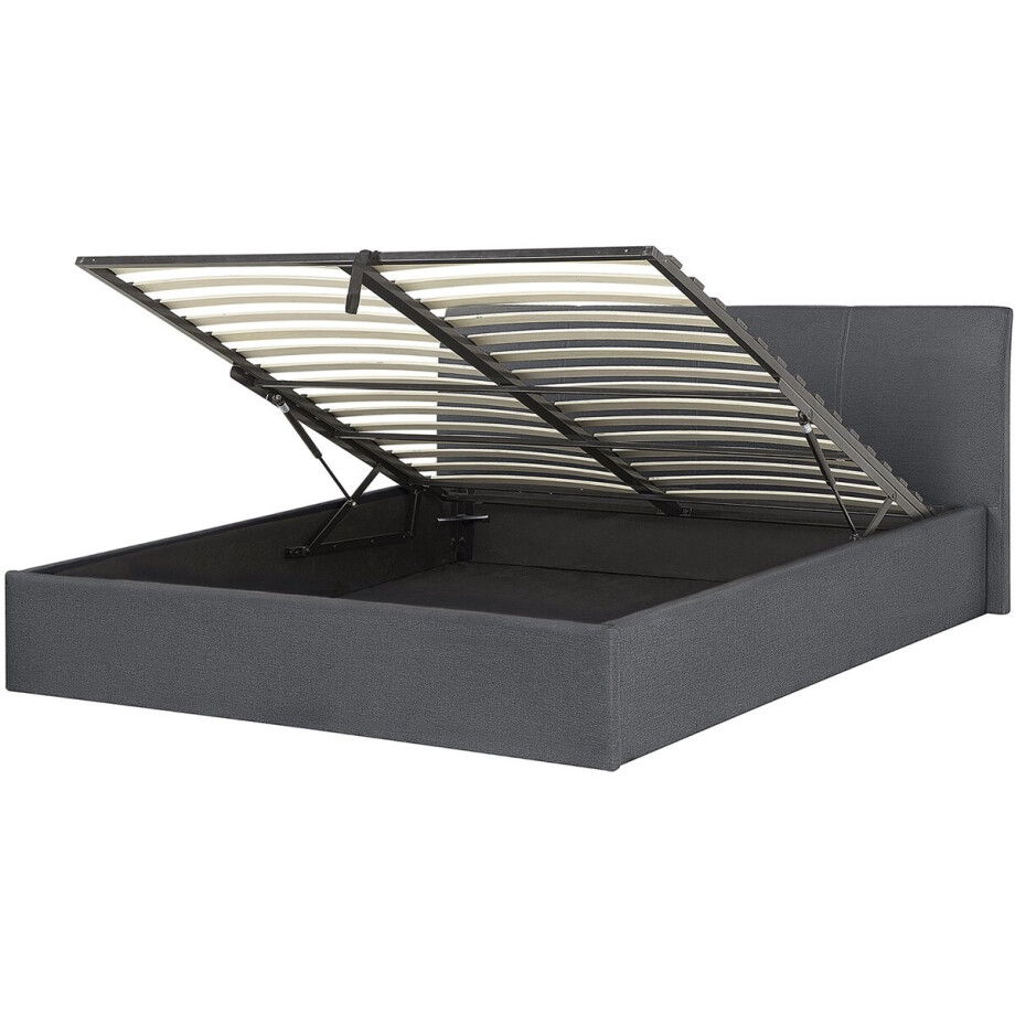 BELIANI ORBEY - Tweepersoonsbed - Grijs - 160 x 200 cm - Polyester BELIANI ORBEY - Tweepersoonsbed - Grijs - 160 x 200 cm - Polyester afbeelding 1