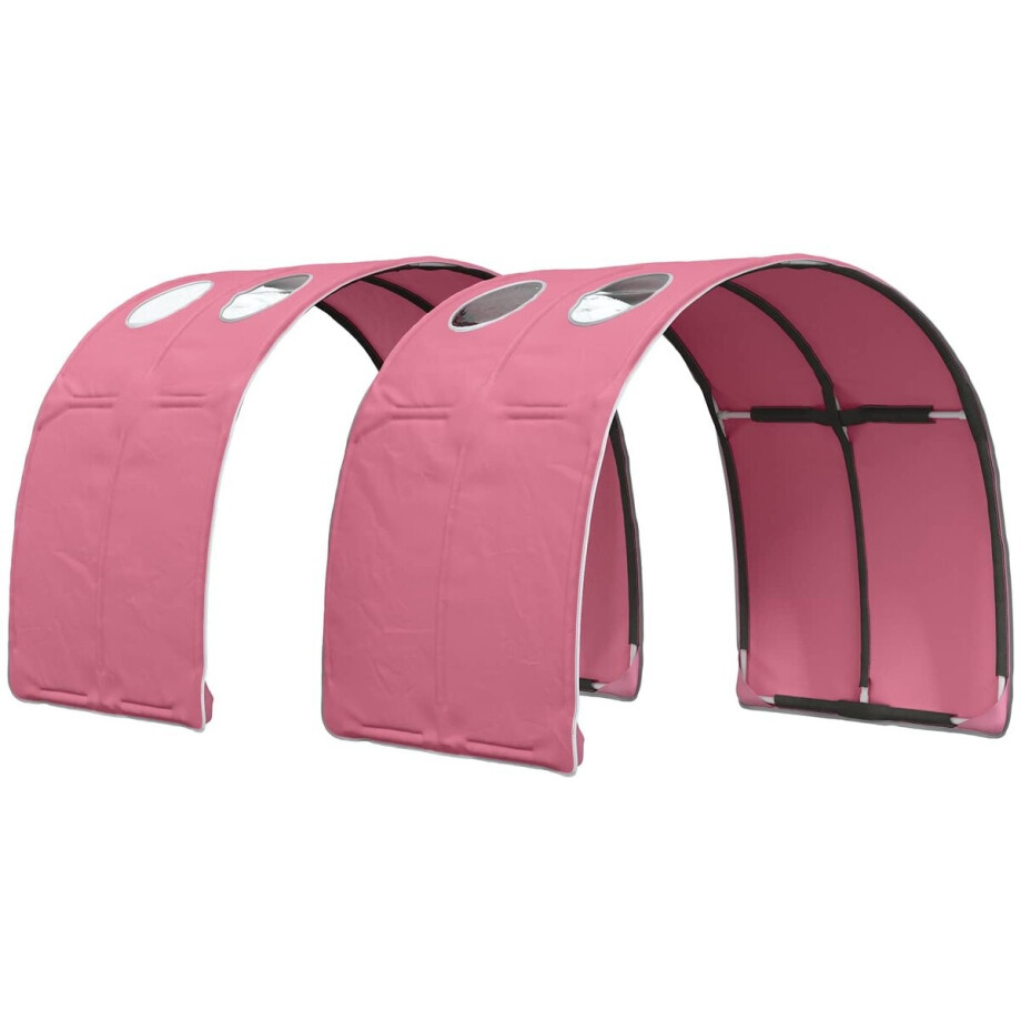 vidaXL - Bed - tunnel - 2 - st - Roze - Polyester vidaXL - Bed - tunnel - 2 - st - Roze - Polyester afbeelding 1