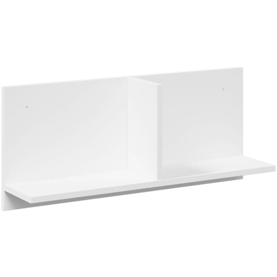 vidaXL - Wandkast - 70x16,5x30 - cm - bewerkt - hout - wit vidaXL - Wandkast - 70x16,5x30 - cm - bewerkt - hout - wit afbeelding 1
