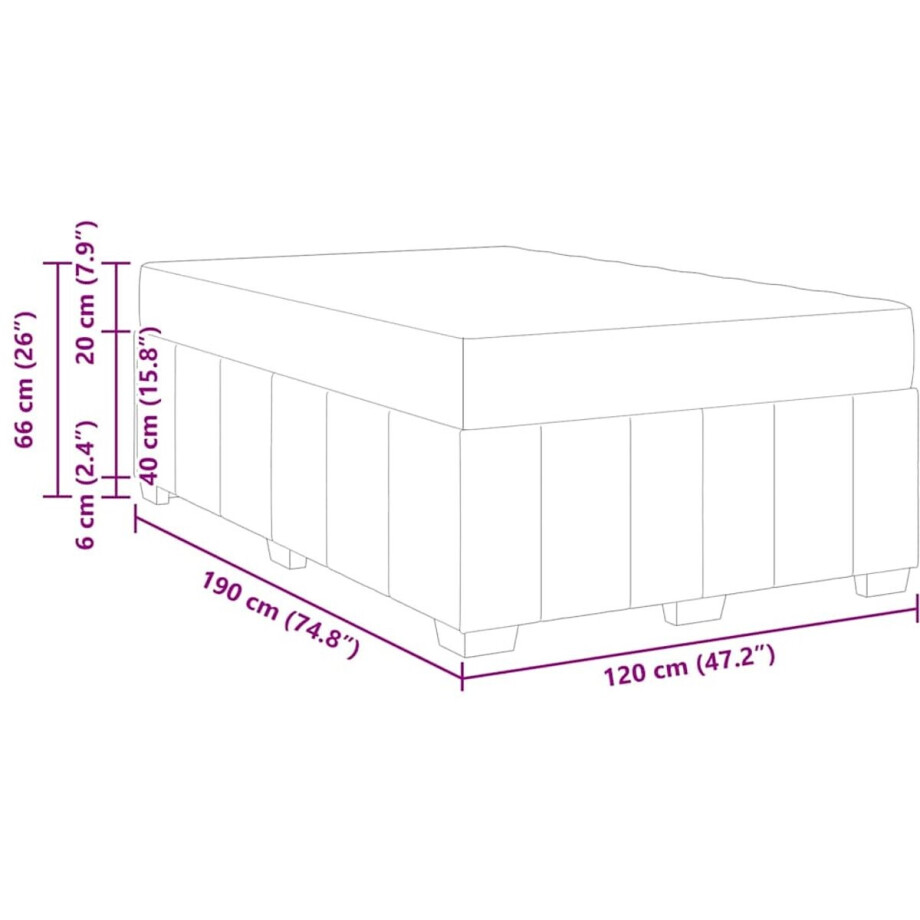 vidaXL - Bedframe - met - matras - Taupe - 120 - x - 190 - cm - Stof vidaXL - Bedframe - met - matras - Taupe - 120 - x - 190 - cm - Stof afbeelding 1