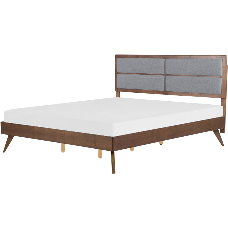 BELIANI POISSY - Tweepersoonsbed - Grijs - 180 x 200 cm - MDF afbeelding 1