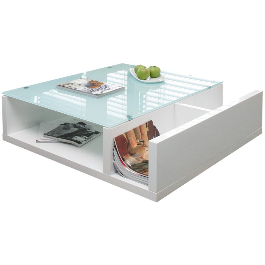 Salontafel Gemma Wit - MDF - Vierkant - 100x100cm - Hoogte 30 cm afbeelding 1