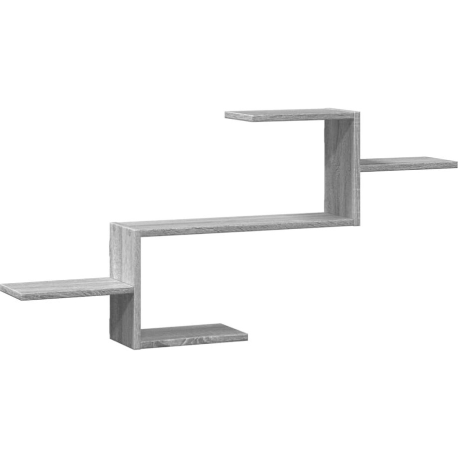 vidaXL - Wandschap - 104x15x49 - cm - bewerkt - hout - grijs - sonoma - eikenkleurig afbeelding 1