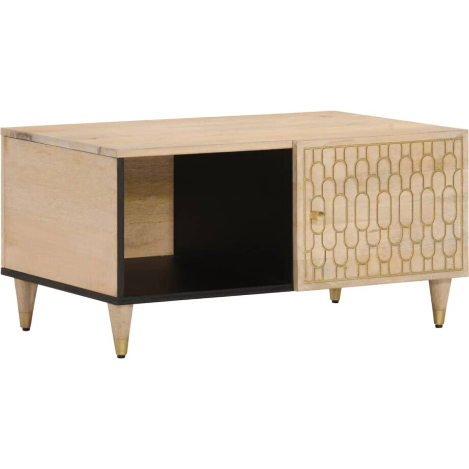 vidaXL - Salontafel - 80x50x40 - cm - massief - mangohout afbeelding 1
