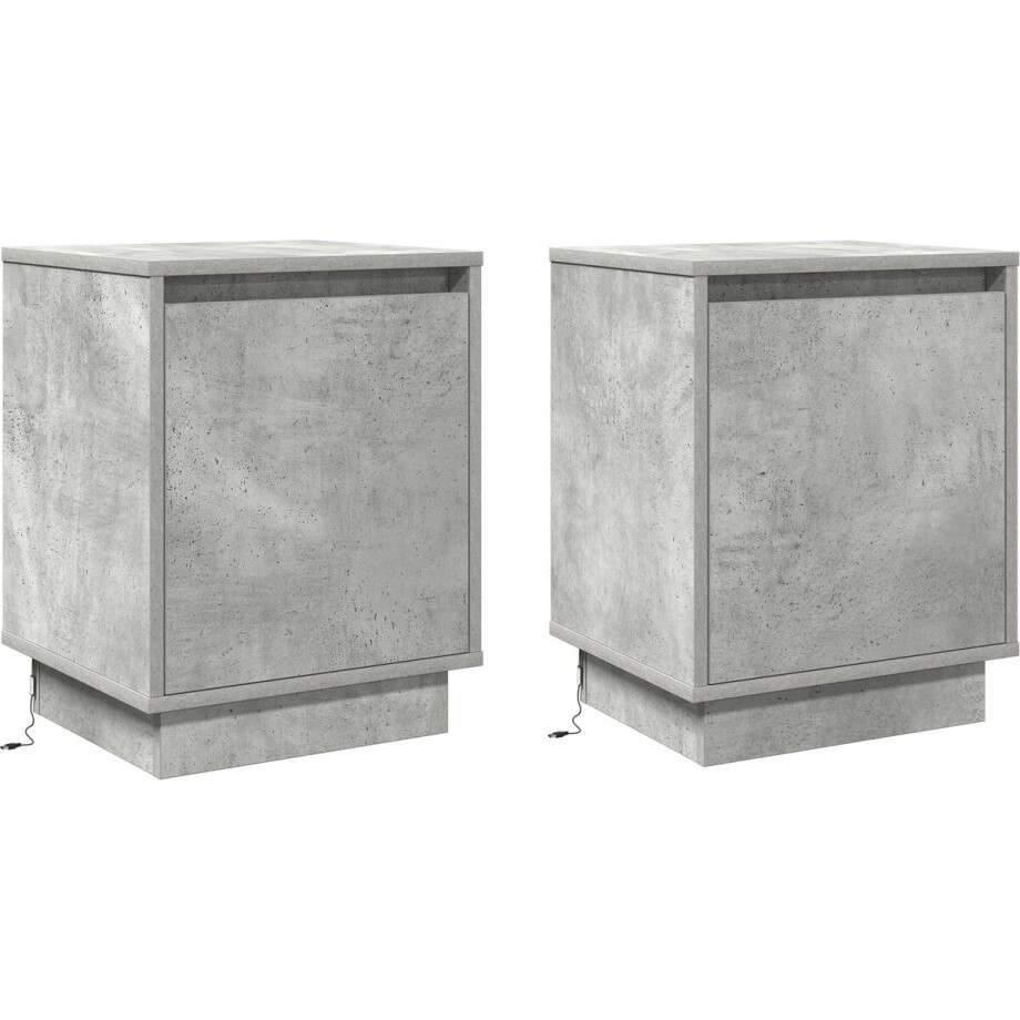 vidaXL - Nachtkastje - 2 - pcs - Beton - Grijs - 39 - x - 34,5 - x - 50 - cm - Bewerkt - hout vidaXL - Nachtkastje - 2 - pcs - Beton - Grijs - 39 - x - 34,5 - x - 50 - cm - Bewerkt - hout afbeelding 1
