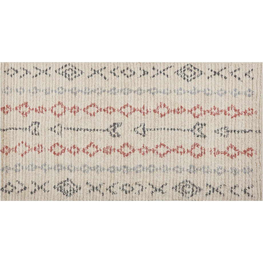 BELIANI DISPUR - Laagpolig vloerkleed - Lichtbeige - 80 x 150 cm - Katoen afbeelding 1