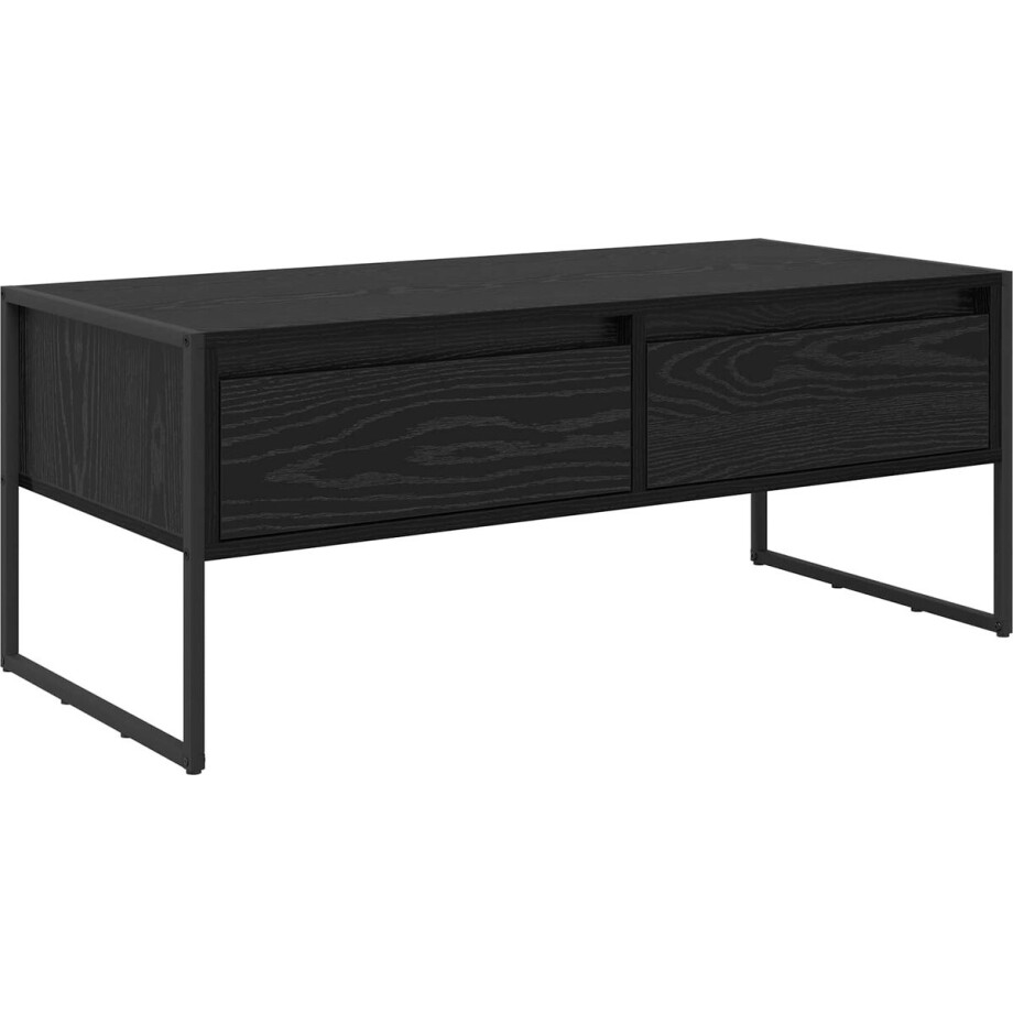 vidaXL - Salontafel - Zwart - Eiken - 100 - x - 46 - x - 40 - cm - Bewerkt - hout vidaXL - Salontafel - Zwart - Eiken - 100 - x - 46 - x - 40 - cm - Bewerkt - hout afbeelding 1