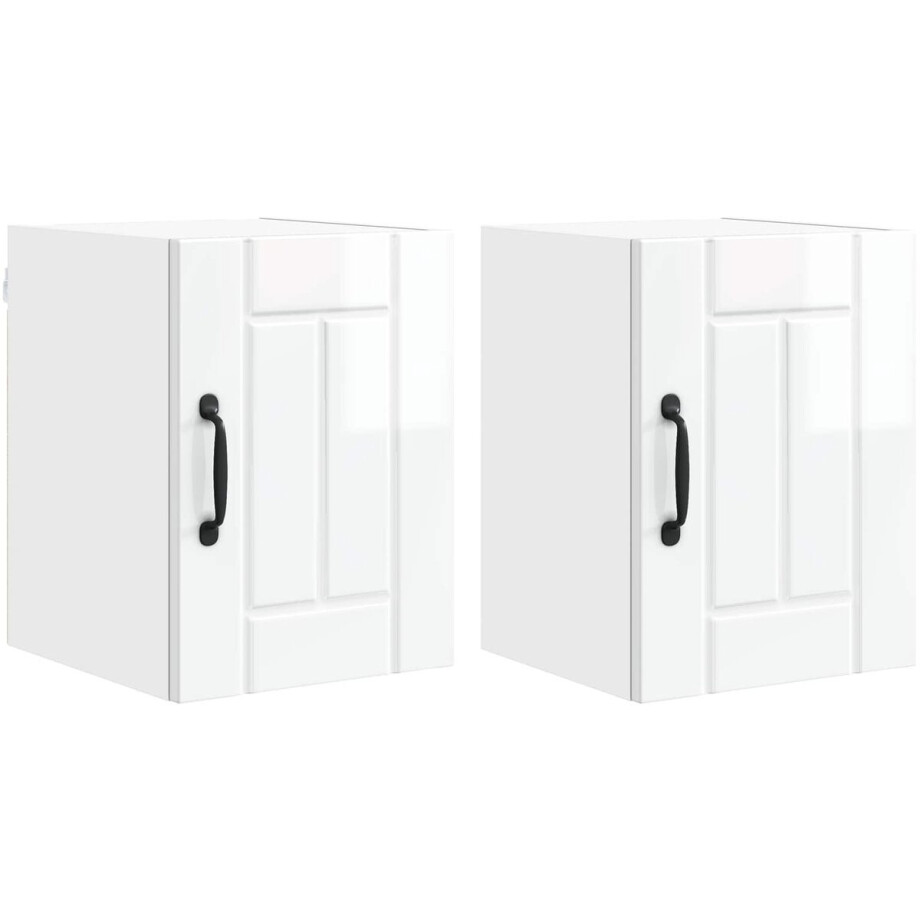 vidaXL - Wandkast - LUCCA - 2 - pcs - Hoogglans - Wit - 30 - x - 31 - x - 40 - cm - Bewerkt - hout vidaXL - Wandkast - LUCCA - 2 - pcs - Hoogglans - Wit - 30 - x - 31 - x - 40 - cm - Bewerkt - hout afbeelding 1