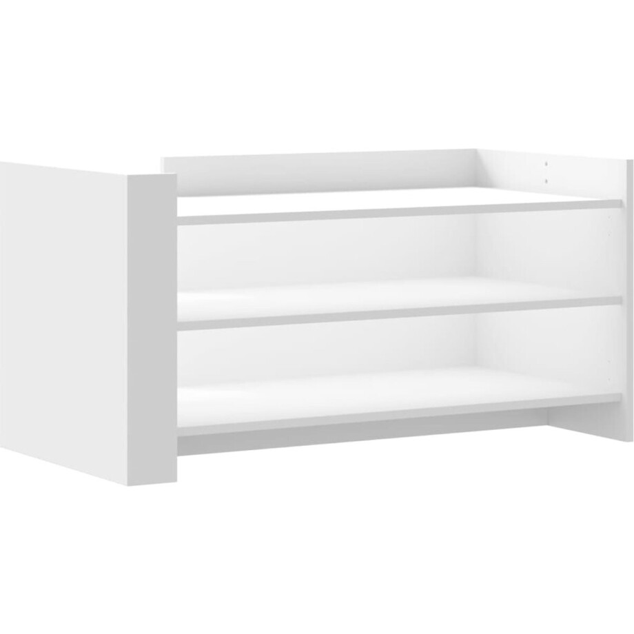 vidaXL - Salontafel - 100x50x50 - cm - bewerkt - hout - wit afbeelding 1