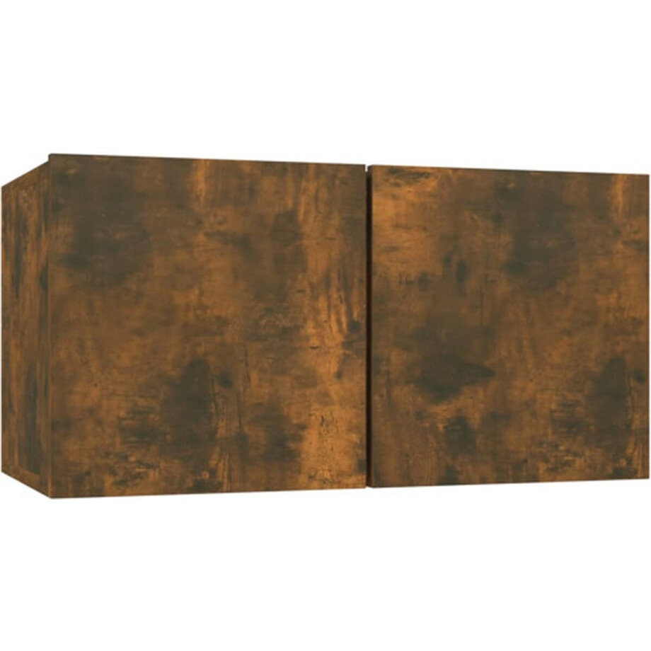 vidaXL - Tv-meubel - hangend - 60x30x30 - cm - bewerkt - hout - gerookt - eikenkleurig afbeelding 1