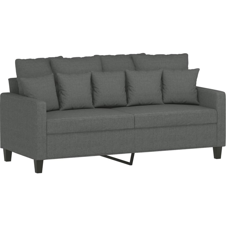 vidaXL - Tweezitsbank - 140 - cm - stof - donkergrijs afbeelding 1