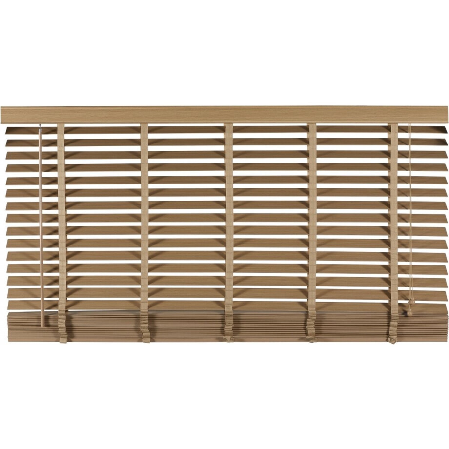 Houten Jaloezie Naturel - 160x130 cm (BxH) - Raamdecoratie - Lamelbreedte 50 mm - inc. Bedieningskoord en Draaistang - Eenvoudig op maat maken en monteren Houten Jaloezie Naturel - 160x130 cm (BxH) - Raamdecoratie - Lamelbreedte 50 mm - inc. Bedieningskoord en Draaistang - Eenvoudig op maat maken en monteren afbeelding 1