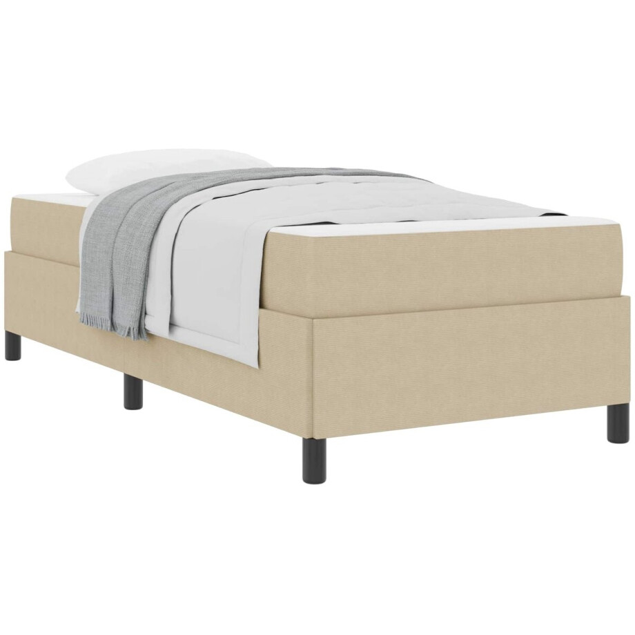 vidaXL - Bedframe - met - matras - Lichtgroen - Grijs - 80 - x - 200 - cm - Stof afbeelding 1