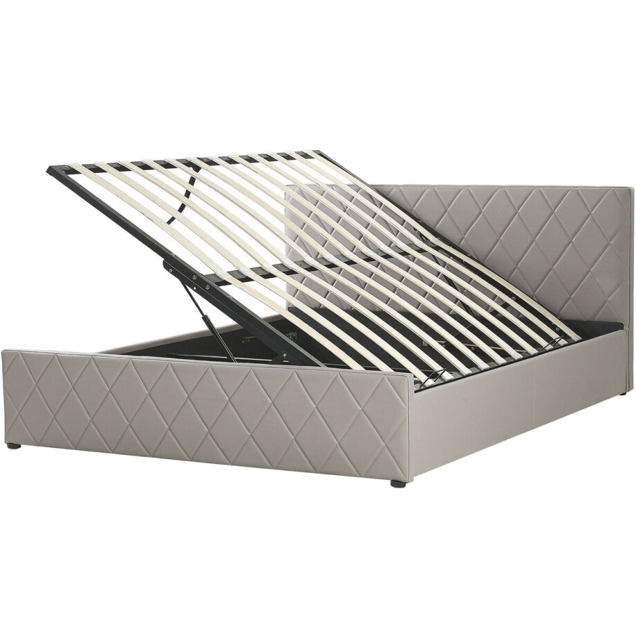 BELIANI ROCHEFORT - Bed met opbergruimte - Taupe - 160 x 200 cm - Kunstleer afbeelding 1