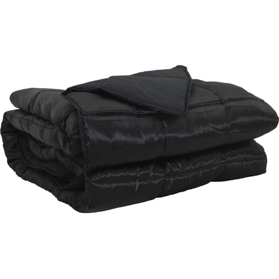 vidaXL - Volledig - Jaar - Dekbed - Zwart - 200 - x - 135 - cm - Satijn - en - Microfiber afbeelding 1