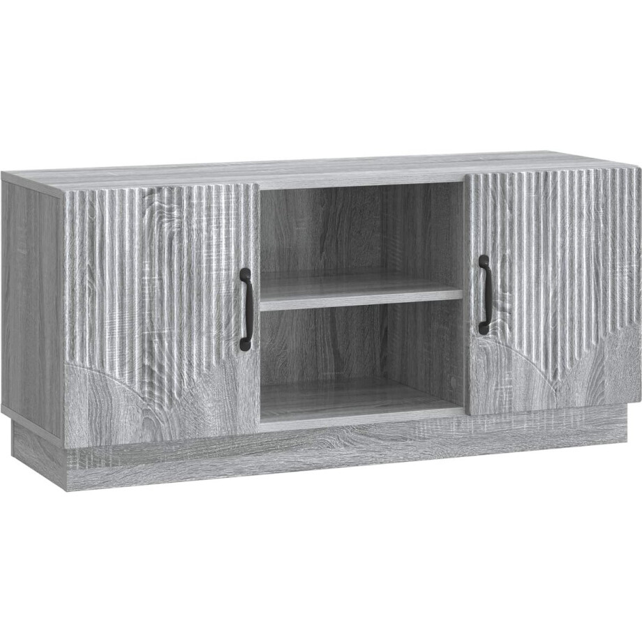 vidaXL - TV - Kast - Grijs - sonoma - 102 - x - 34,5 - x - 47 - cm - Bewerkt - hout afbeelding 1