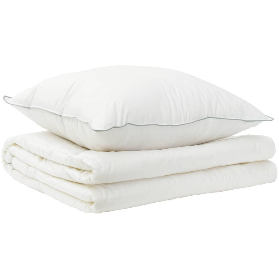 vidaXL - Dekbed - en - Kussen - Set - 2 - st - 135x200 - cm - Zomer - 140 - GSM - Wol - Wit vidaXL - Dekbed - en - Kussen - Set - 2 - st - 135x200 - cm - Zomer - 140 - GSM - Wol - Wit afbeelding