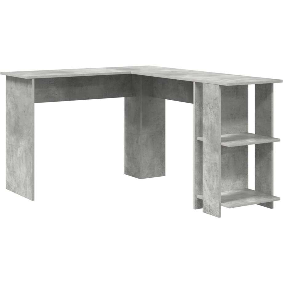 vidaXL - Hoekbureau - Beton - Grijs - 140 - x - 113,5 - x - 75 - cm - Bewerkt - hout vidaXL - Hoekbureau - Beton - Grijs - 140 - x - 113,5 - x - 75 - cm - Bewerkt - hout afbeelding 1