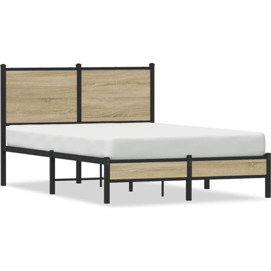 vidaXL - Bedframe - zonder - matras - metaal - sonoma - eikenkleurig - 120x190 - cm vidaXL - Bedframe - zonder - matras - metaal - sonoma - eikenkleurig - 120x190 - cm afbeelding 1